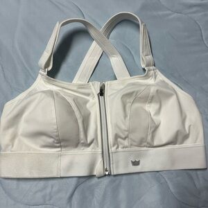 SHEFIT White Zip-Front Sports Bra